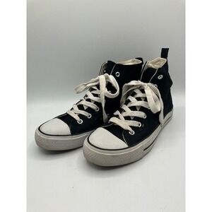 Canvas High Top Sneakers Black Casual Shoes Kicks by Rue‎ 21 Medium 7-8